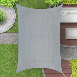 Relaxdays Sonnensegel HDPE Hellgrau UV-Schutz 2 m x 3 m 1,2 kg