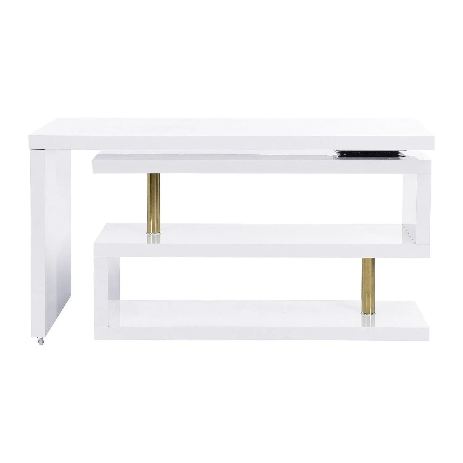 Vente-unique Schreibtisch Nicephore Weiß 200 cm  140 cm