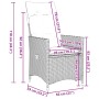 Verstellbarer, grauer Gartensessel aus Poly Rattan mit Kissen von vidaXL.