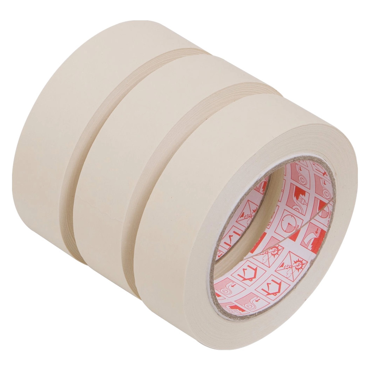 Flachkrepp Klebeband-Set Beige 3 x 50 m x 30 mm