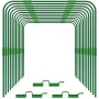 Grünes TTL GARDEN Pflanztunnel Set mit 12 Stahlbögen und 60 Clips. Ideal für Beet, Frühbeet und Gewächshaus zum Pflanzenschutz.
