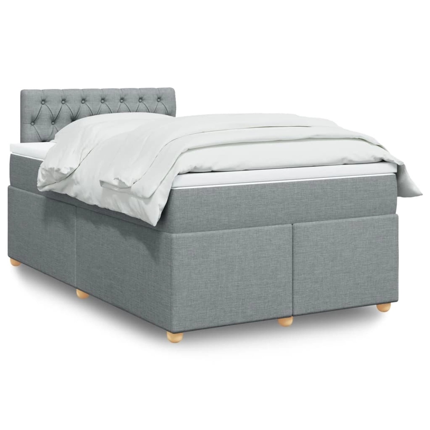 vidaXL Boxspringbett mit Matratze Hellgrau 120x190 cm Stoff 3288926 günstig online kaufen