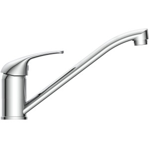 Küchenarmatur Athos Plus Chrom, Einhebelmischer für Spültisch, glänzende Optik.