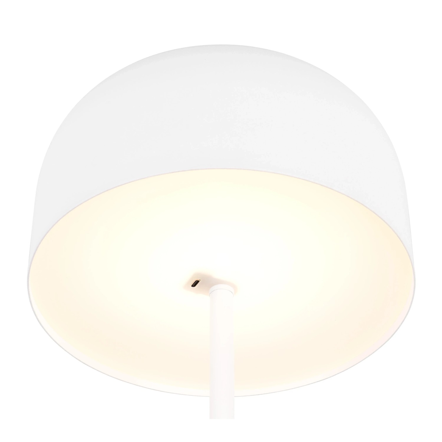 Weiße Reality LED-Stehleuchte Jeff, Ø 25cm, mit warmweißem Licht und Touch-Dimmer.
