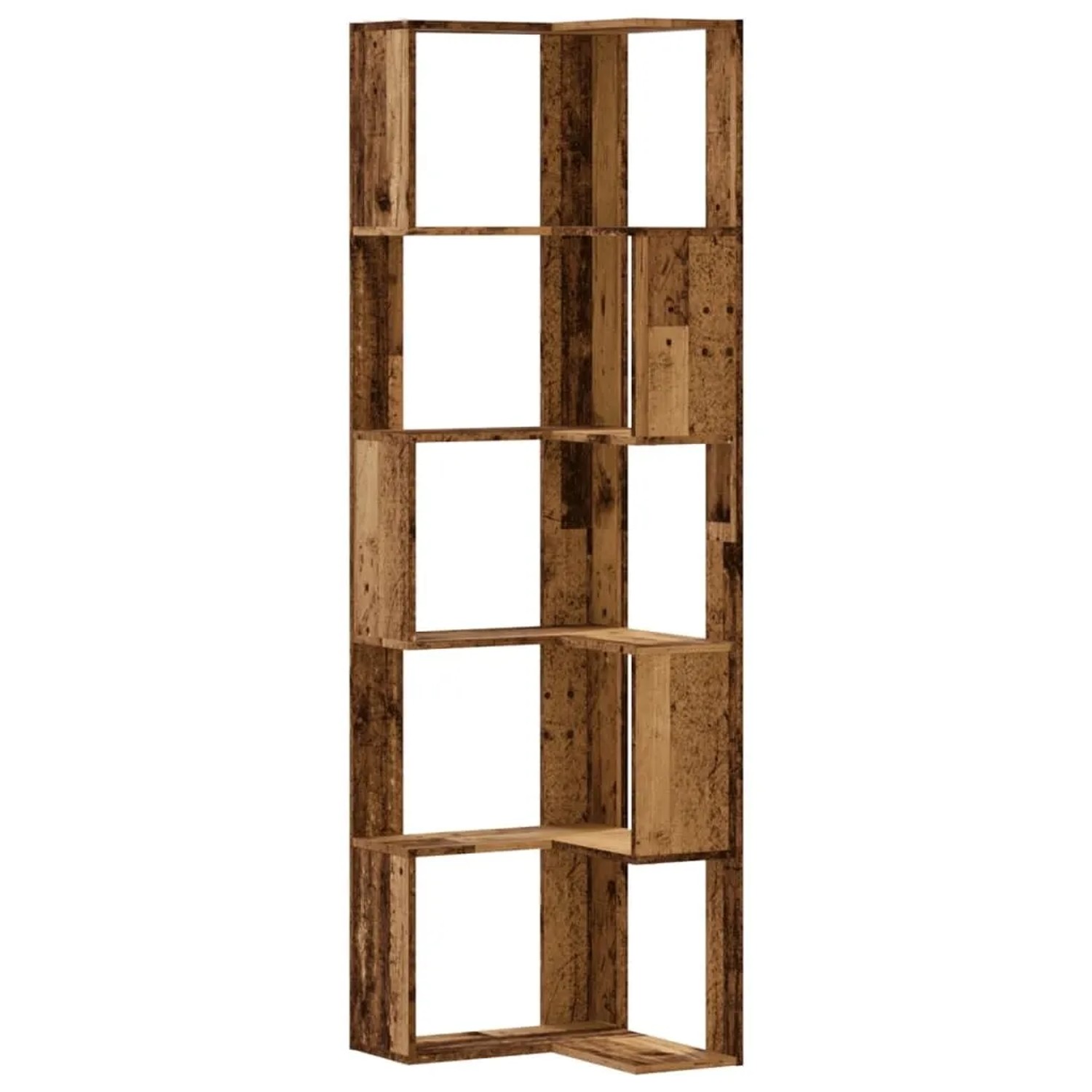 vidaXL Eck-Bücherregal 5 Böden Altholz-Optik 50x50x179cm Holzwerkstoff 8525 günstig online kaufen