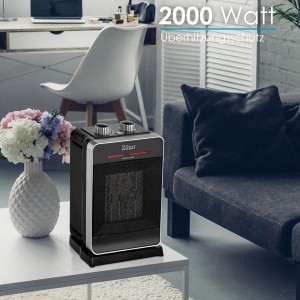 Zilan ZLN-3215 Heizlüfter, 2000 W, schwarz, mit Thermostat und Überhitzungsschutz.