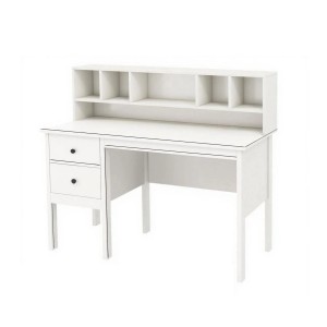 Costway Schreibtisch mit 2 Schubladen und 5 Fächern 120x60x110cm Weiß