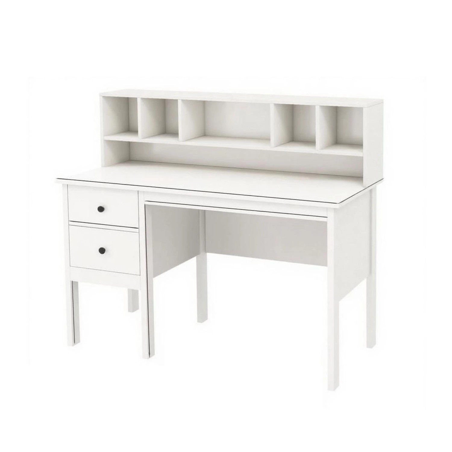 Costway Schreibtisch mit 2 Schubladen und 5 Fächern 120x60x110cm Weiß günstig online kaufen