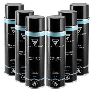 STAHLWERK Bremsenreiniger 6er Set: Reiniger-Spray zur Bremsen- und Teilereinigung im Werkzeug-Set.