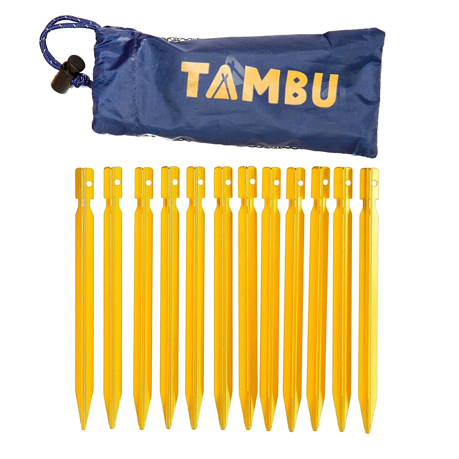TAMBU Aluminium Heringe 12er Set 18 cm Ultraleicht für Zelt Vorzelt und Pavillon