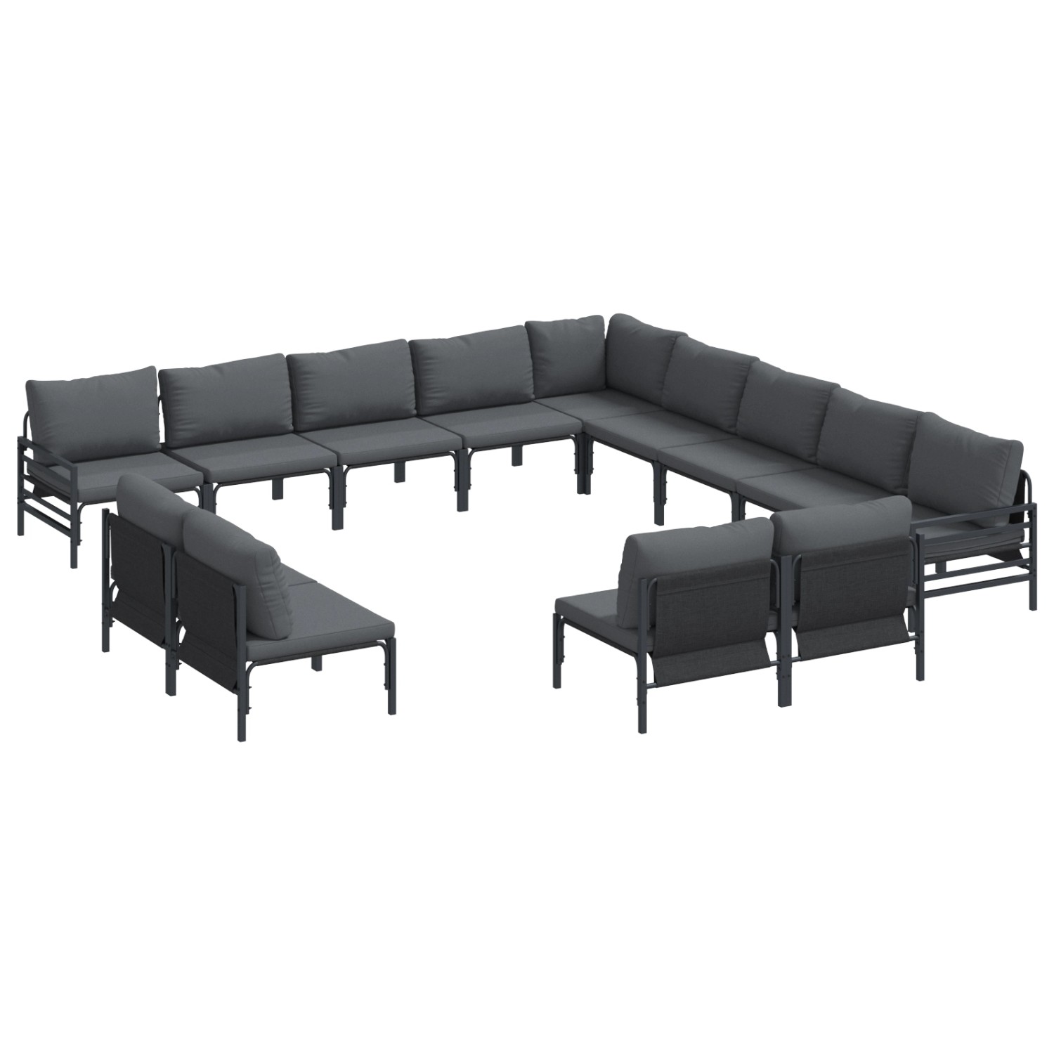vidaXL Garten-Sofa-Set 13-Tlg Anthrazit Stahl 3379032 günstig online kaufen