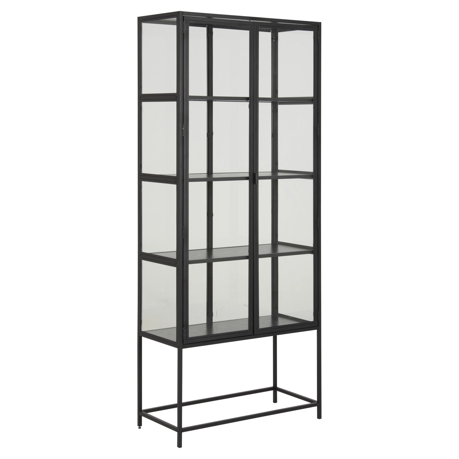 ebuy24 Sea Vitrinenschrank A 2 Glastüren und 4 Regale Schwarz günstig online kaufen