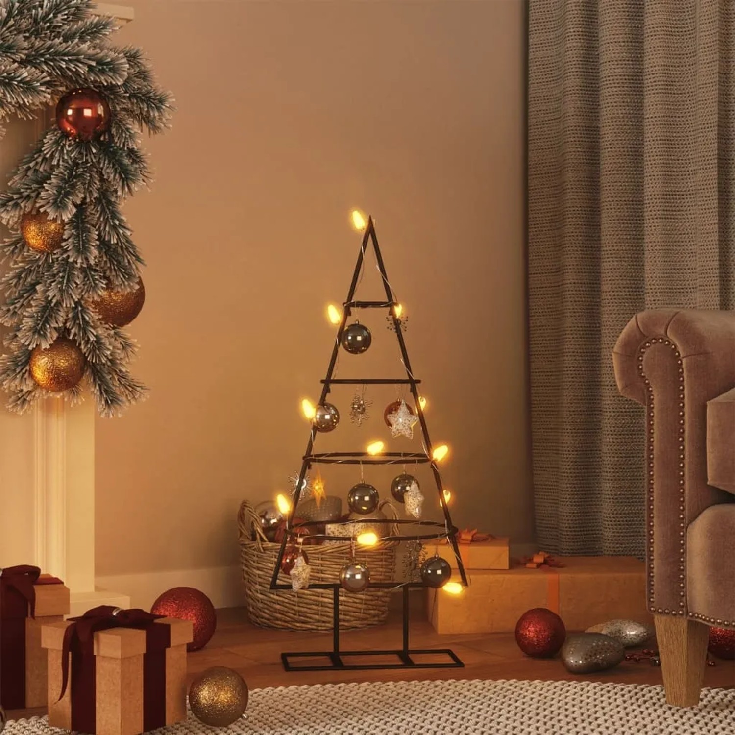 vidaXL Weihnachtsbaum Metall Schwarz 60 cm Modell 2 kaufen bei OBI