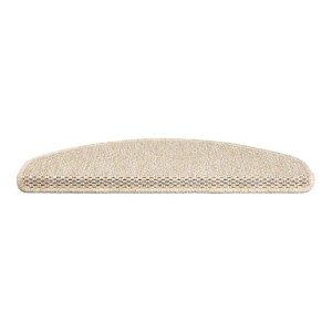 Beige, halbrunde KARAT Stufenmatte in Sisaloptik. Treppenschutz mit natürlicher Eleganz.