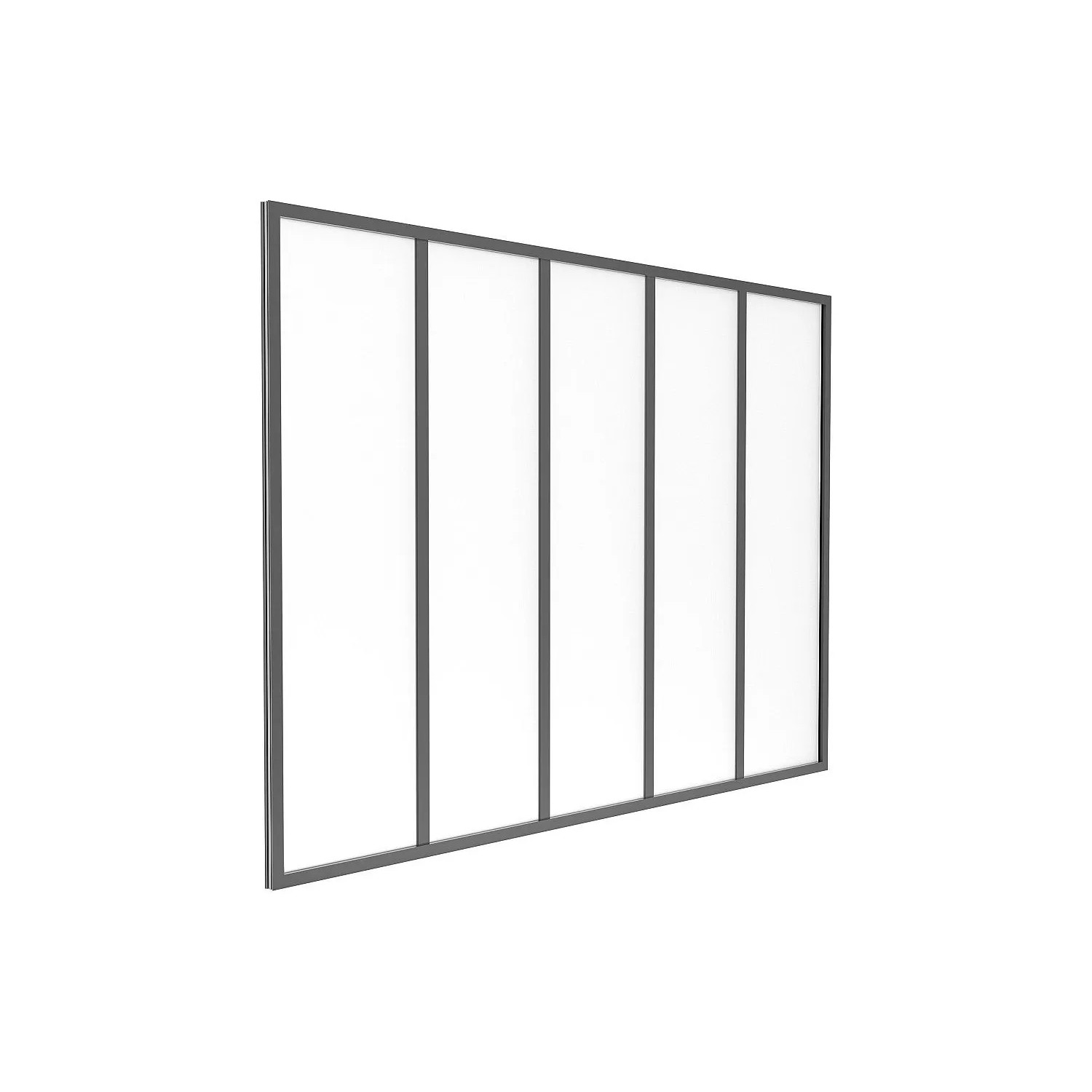 Vente-unique Glaswand Bayview Schwarz 150 cm