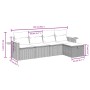 Graue 5-tlg. vidaXL Garten-Sofagarnitur aus Polyrattan mit Kissen.