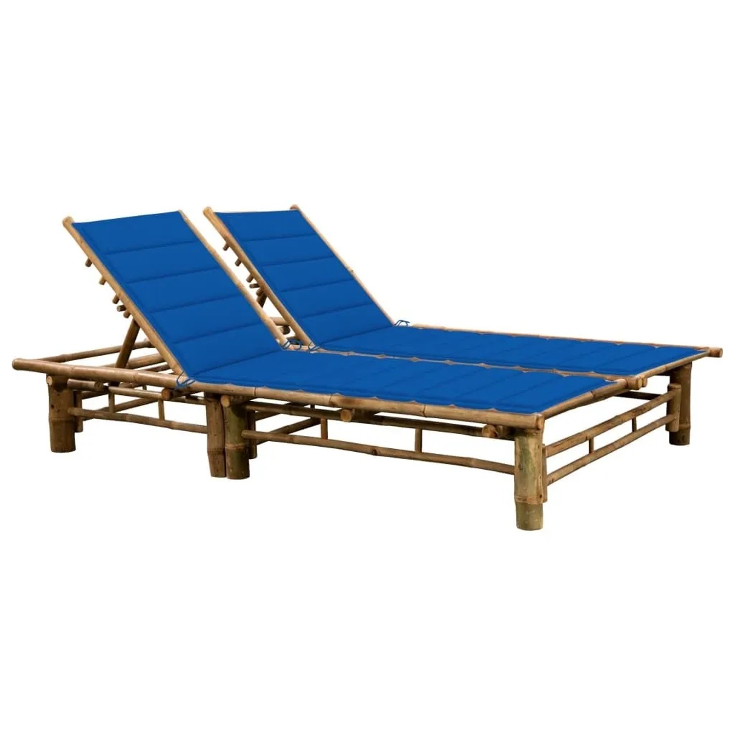 Furnicato Sonnenliege Bambus 200 X 130 X 24 87 Cm Königsblau