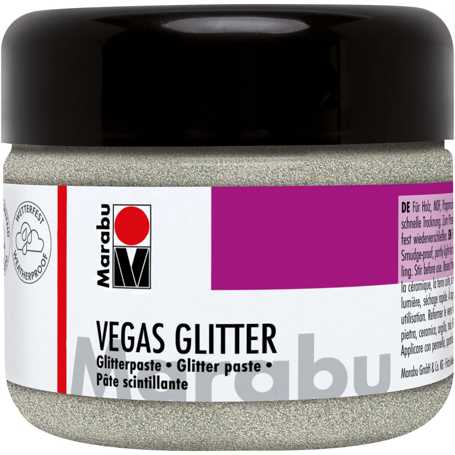 Marabu Glitterpaste Vegas Glitter 225 ml Glitter-Silber