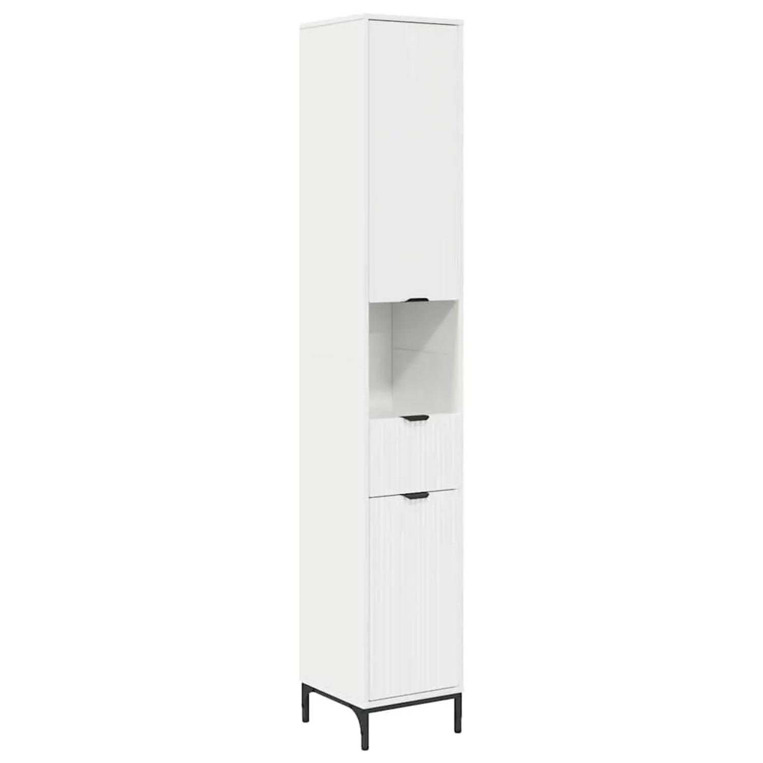 vidaXL Badezimmerschrank mit Tür Hochglanz Weiß 31,5 x 33 x 190 cm 883408 günstig online kaufen
