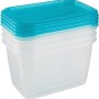 Keeeper Fredo Fresh Frischhaltedosen, 4er Set, transparent mit blauen Deckeln.