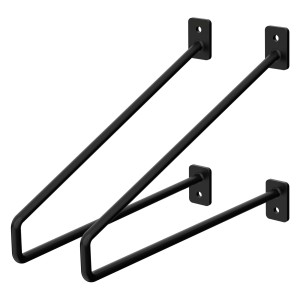 ML-Design Regalhalterung, 2er Set, 265mm, Schwarz, Stahl, Haarnadel Regalwinkel