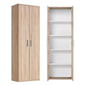 mokebo Schrank in Braun, Mehrzweckschrank mit Fächern, optional mit Kleiderstange oder Staubsaugerfach.