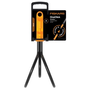 Fiskars OneClick Kleingrubber, orange-schwarz, für Kombisysteme zur Bodenbearbeitung und Belüftung.