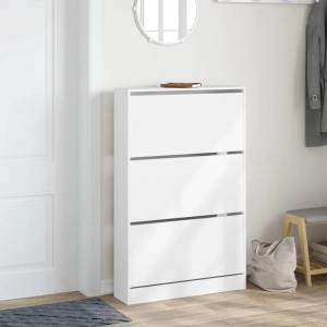 vidaXL Schuhschrank Weiß 80x21x125,5 cm Holzwerkstoff 839924