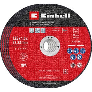 Einhell Korund Dünntrennscheibe 125mm für Edelstahl und Metall im Set.