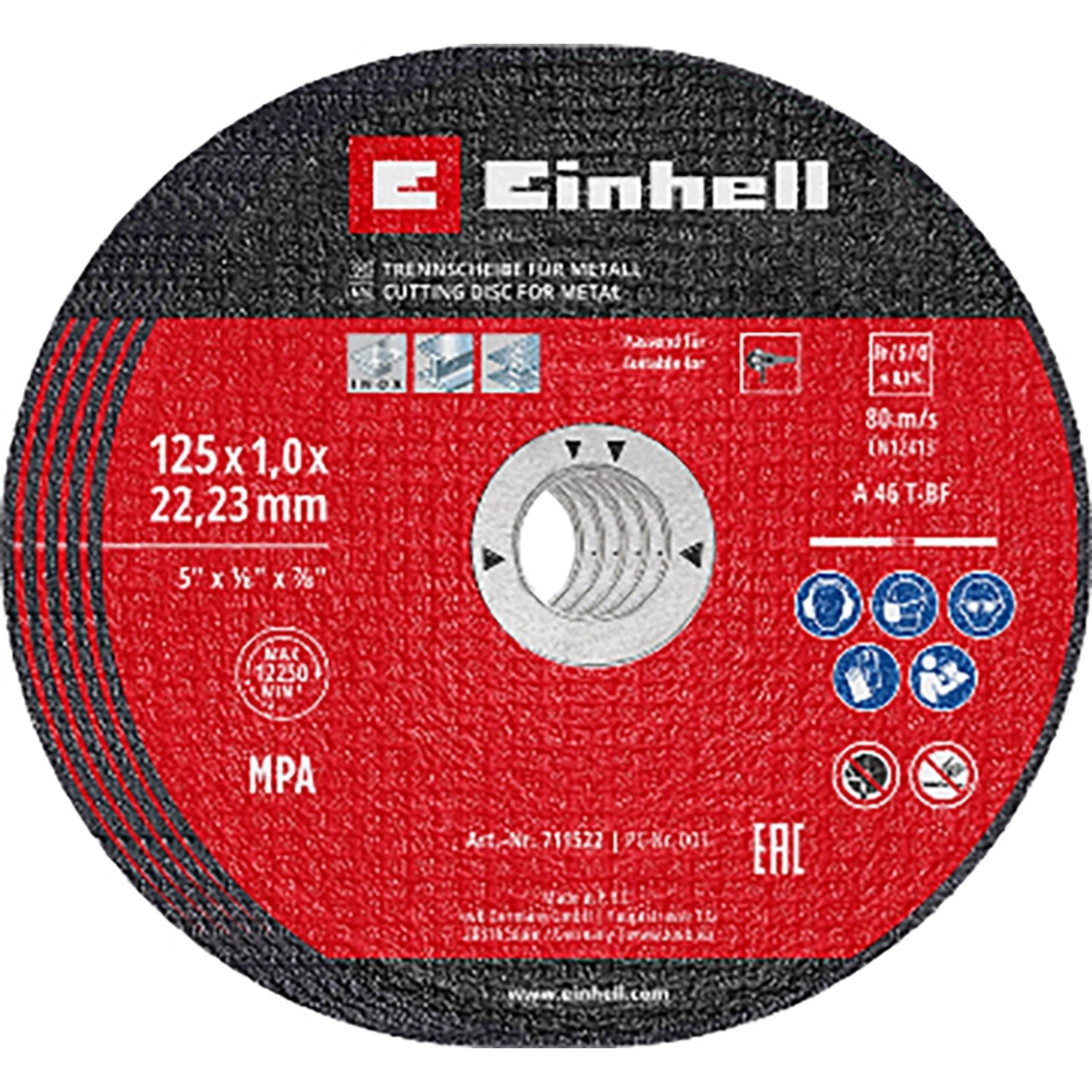 Einhell Korund Dünntrennscheiben-Set 125 mm Edelstahl-Metall