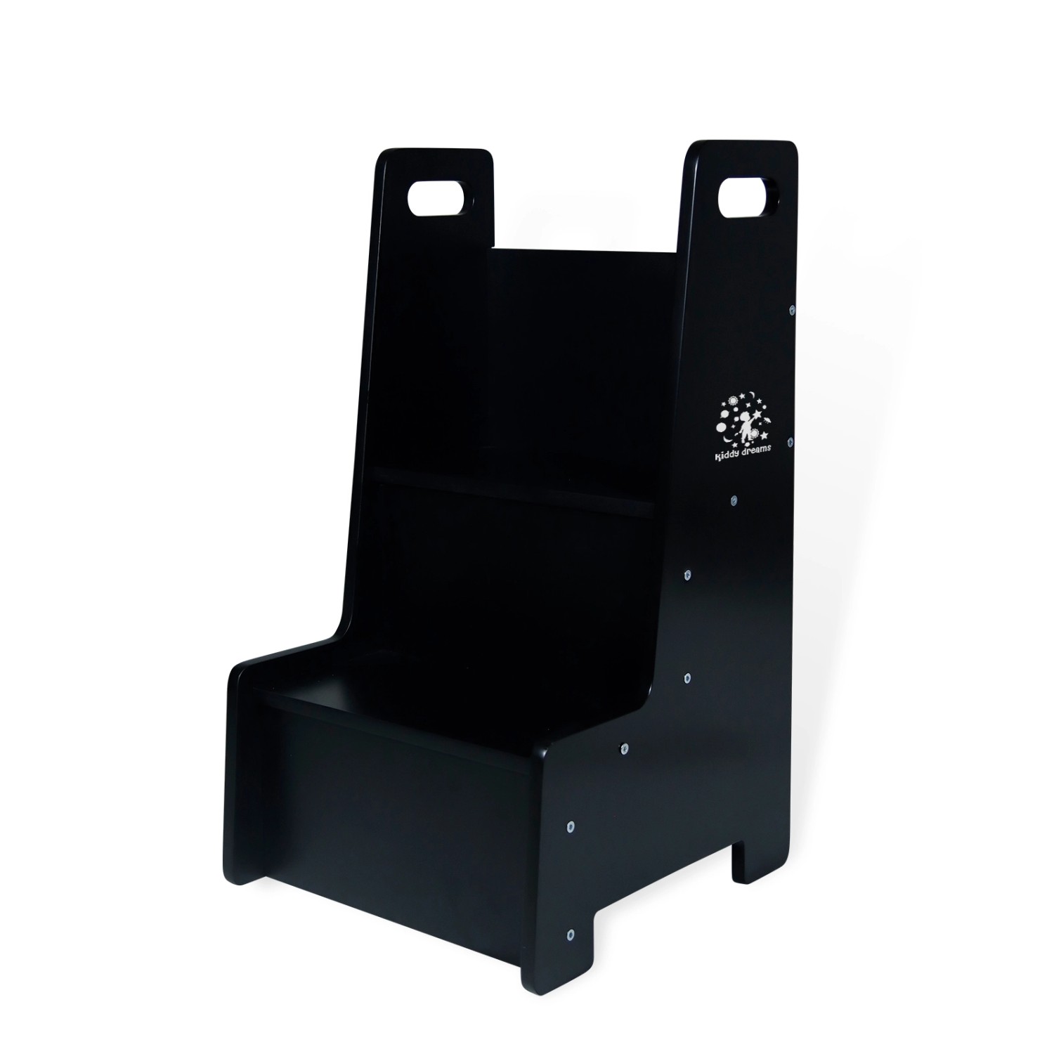 CCLIFE Kiddy Dreams Montessori Tritthocker Kinder Küchenhelfer Holz bis 100kg Schwarz