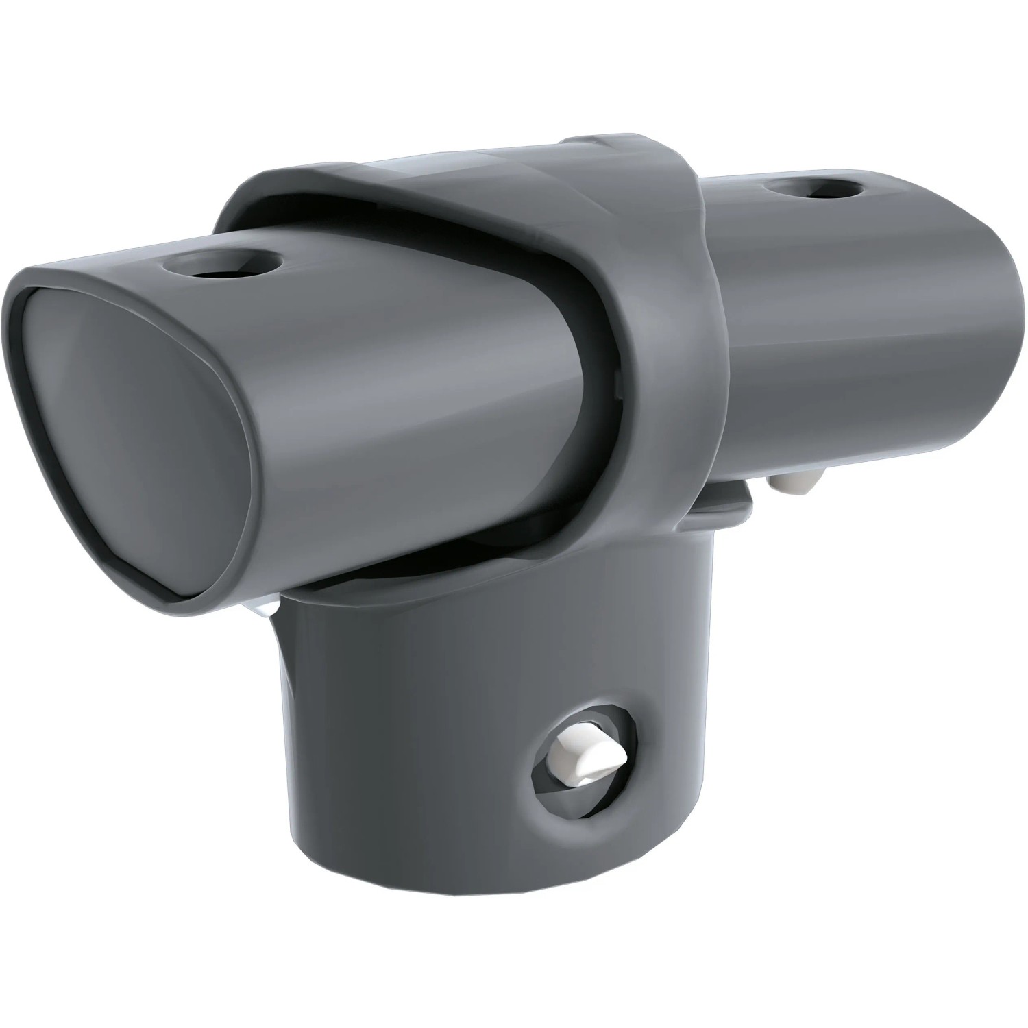 Detailaufnahme eines grauen T-Stücks für Intex Frame Pool Ultra Rondo XTR, zur Verbindung der Stahlrahmen.