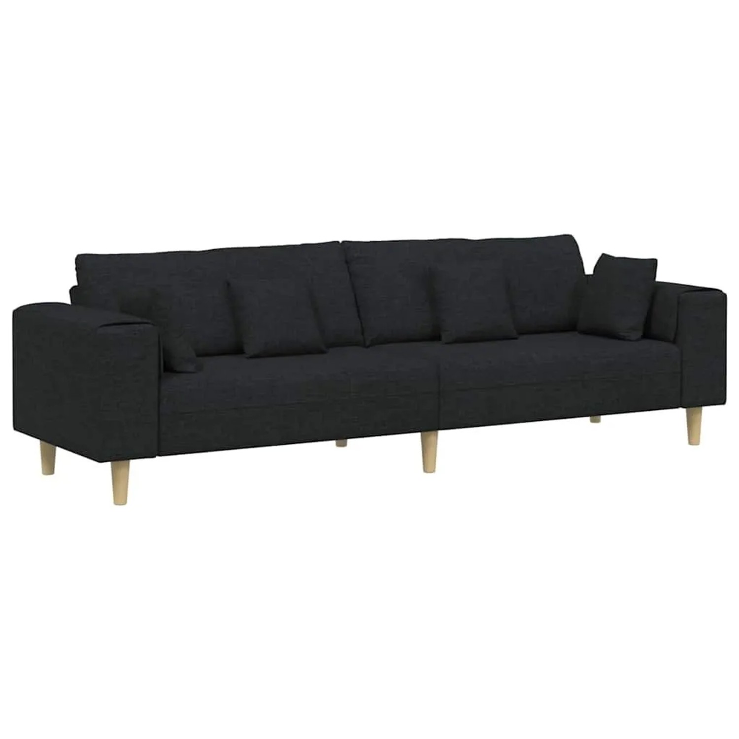 Thumbnail - vidaXL Sofa mit Kissen Schwarz 250 x 77 x 76 cm Stoff 3335145