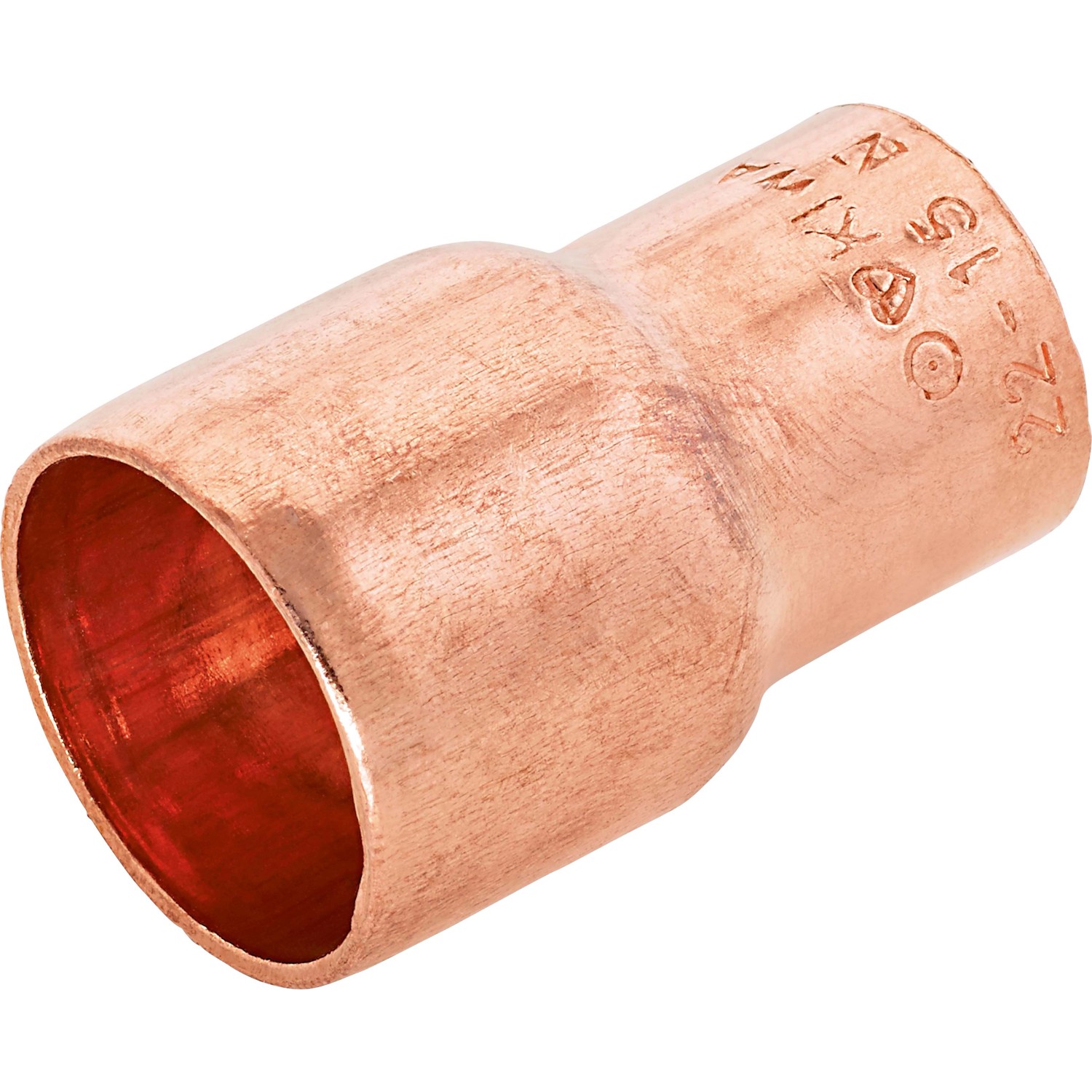 Löt-Absatznippel aus Kupfer, Durchmesser 22 mm auf 15 mm für Kupferrohre.
