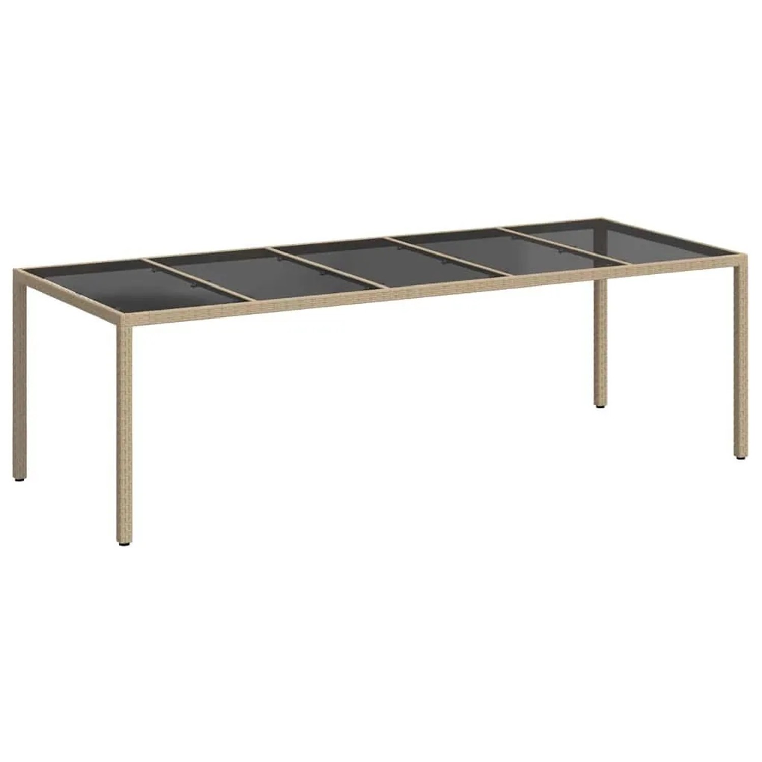 Furnicato Gartentisch Beige 250 X 100 X 75 Cm Poly Rattan