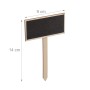 Naturfarbener Holz Pflanzenstecker mit schwarzer beschriftbarer Tafel, 14 cm hoch, ideal für Garten & Kräuter.