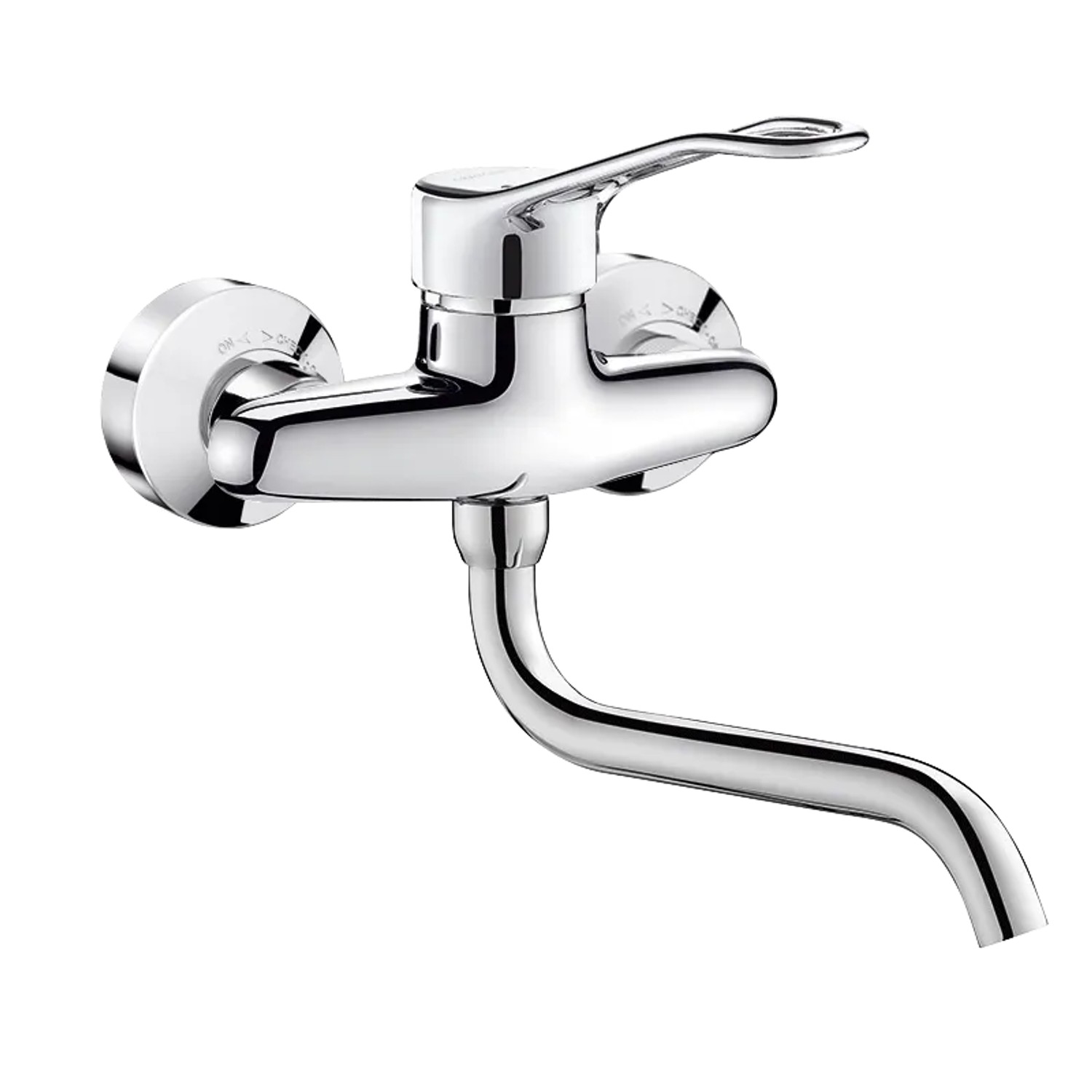 Delabie SPT-EHM Einhebel-Wandmischer, Schwenkauslauf L 200 mm, bügelgriff, S-Anschlüsse