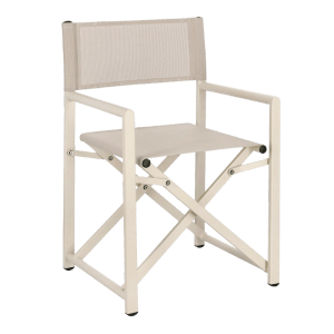 Bizzotto Regiestuhl Taylor, Gartenstuhl aus Aluminium und Textilene in Beige.