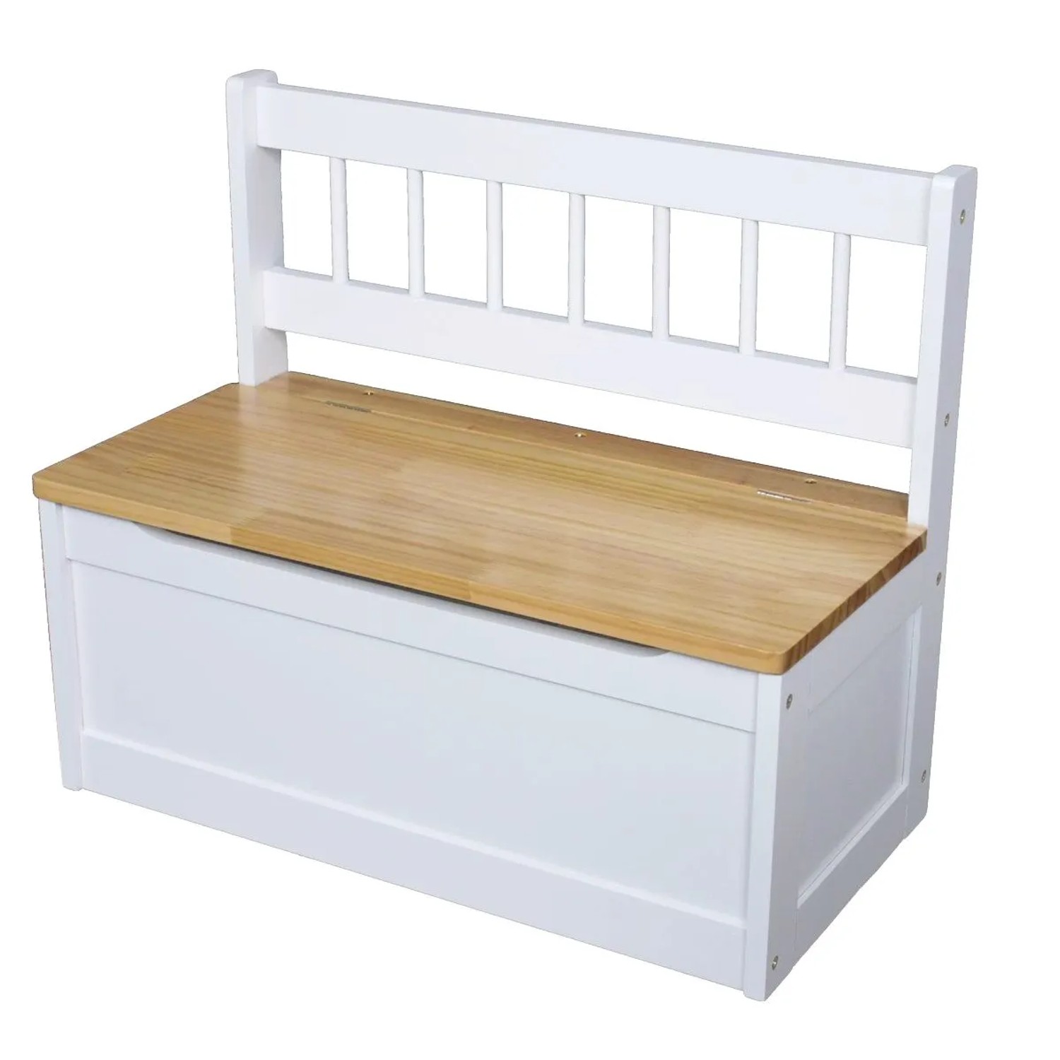 DELUKE Kinder-Truhenbank EMIL 2er-Set Mit Stauraum Holz Hellbraun 50x60x30cm Spielzeugtruhe Mit Sitzbank Holztruhe Kinderzimmer Spielzeugkiste