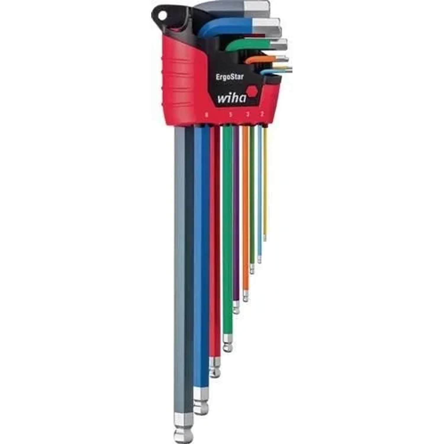 WIHA Sechskantwinkelschraubendrehersatz 369F 10 Tlg Ergostar Hal SW 1 5 10Mm 41483