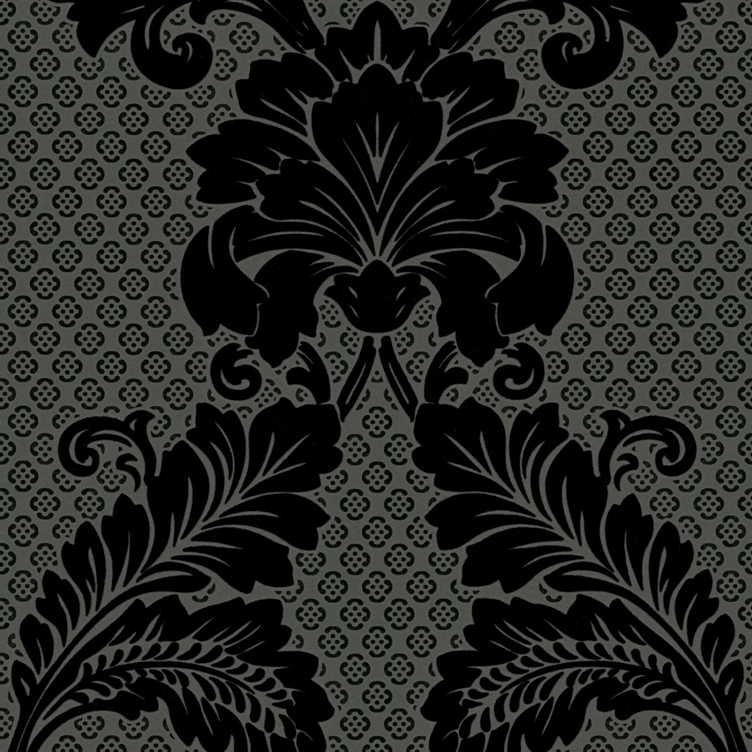 Bricoflor Neobarock Tapete in Schwarz Flock Tapete mit Elegantem Ornament aus Vinyl für Schlafzimmer und Wohnzimmer Edle