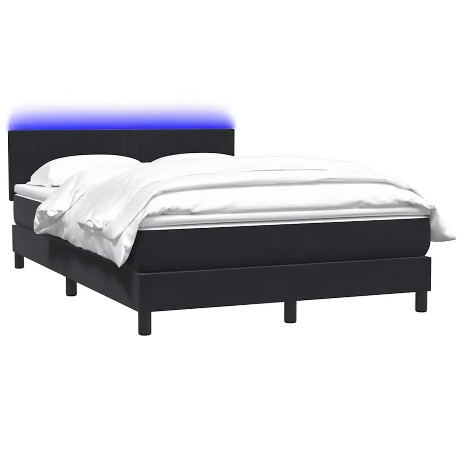vidaXL Boxspringbett mit Matratze & LED Schwarz 160x210 cm Samt 3317081 günstig online kaufen