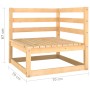 vidaXL Garten-Ecksofa aus Kiefernholz, unbehandelt, modulare Bauweise.