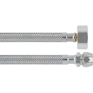 Flexibler Armaturen-Schlauchverbinder, 300 mm, mit Überwurfmutter und Quetschverschraubung.