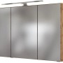 Held Möbel 3D-Spiegelschrank Bari, 100 cm, Wotaneiche mit LED-Leuchte.