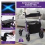 Costway Rollator mit Luftbereifung Faltbar mit Sitz Bis 136 kg Lila_5