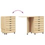 vidaXL Rollwagen mit Schreibtisch MOSS Klarlack 105,5 x 39 x 74,5 cm 42032404_9