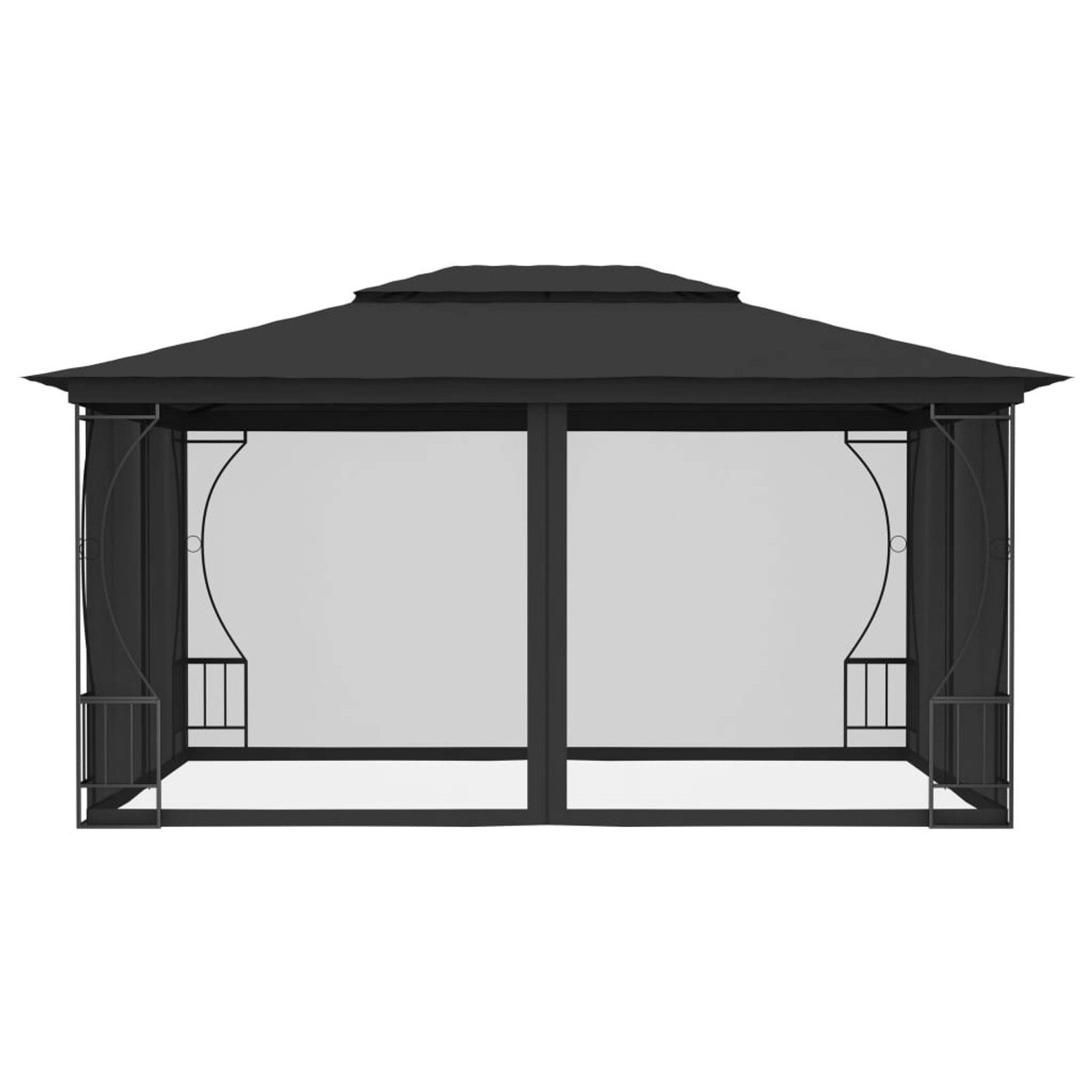 vidaXL Pavillon mit Netz 300x400x265 cm Anthrazit