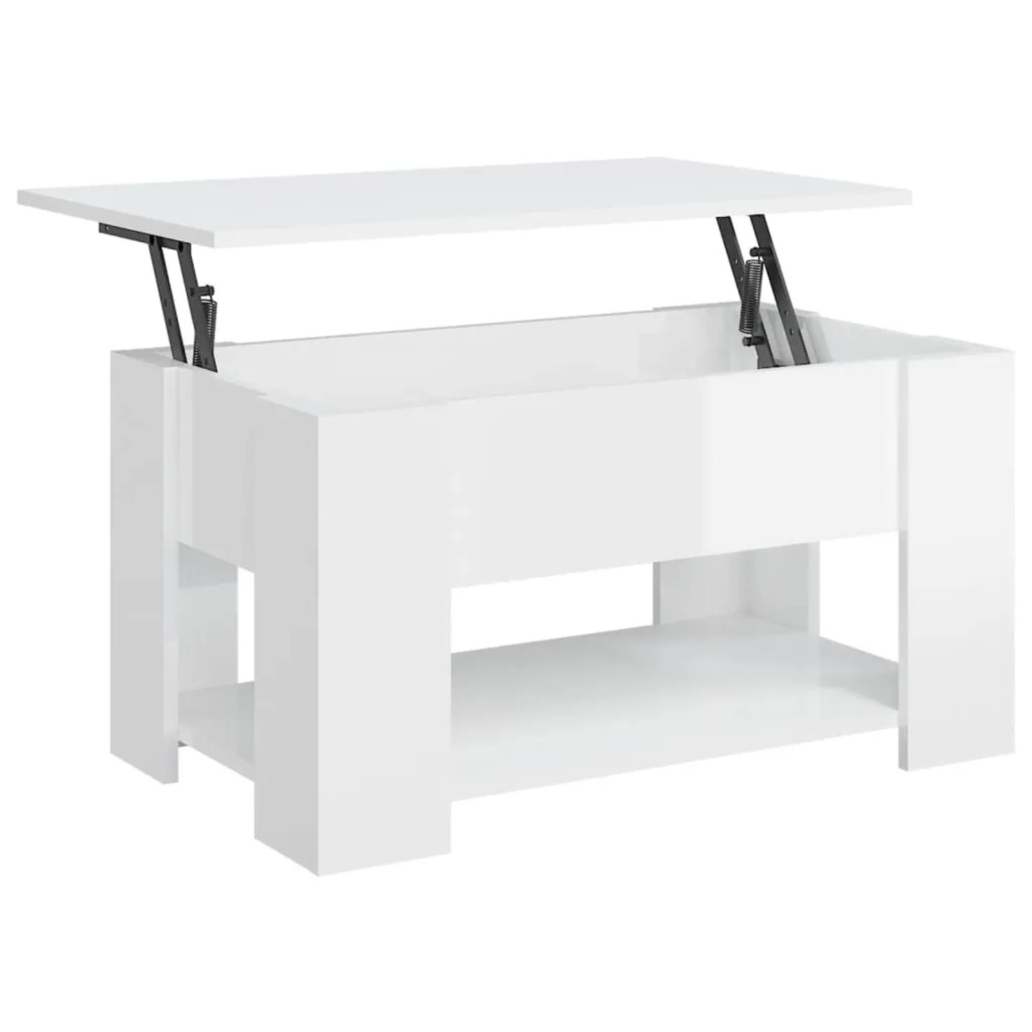 vidaXL Couchtisch Hochglanz-Weiß 79x49x41 cm Holzwerkstoff 809716