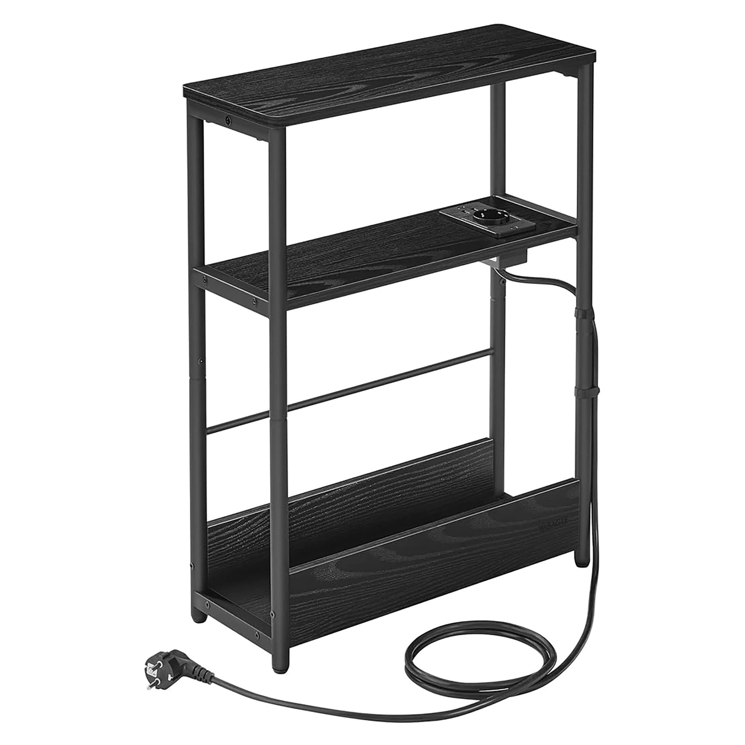 Songmics Nachttisch Barnet-old mit Ladefunktion Schmal Schwarz